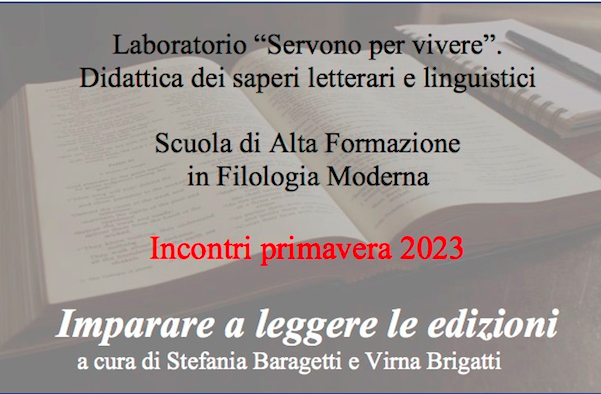 Ciclo di incontri &quot;Imparare a leggere le edizioni&quot;